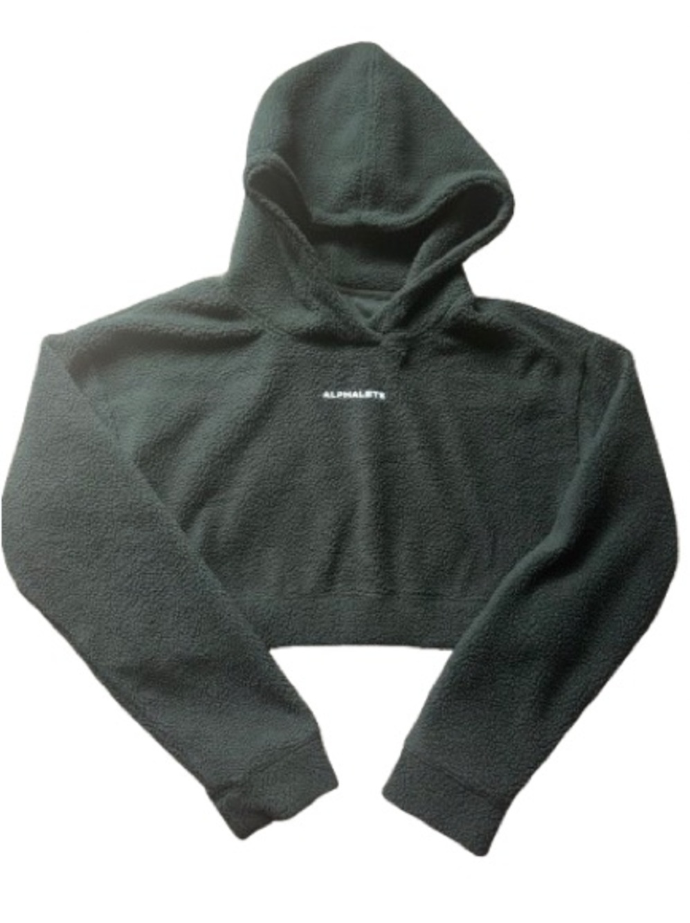 Alphalete Women's Cropped Fleece Hoodie - Dark Green Large